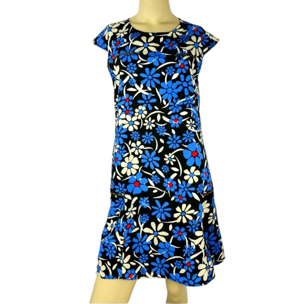 WALTER BAKER Blue Floral summer Daisy Shift casual work dress Womens size 10